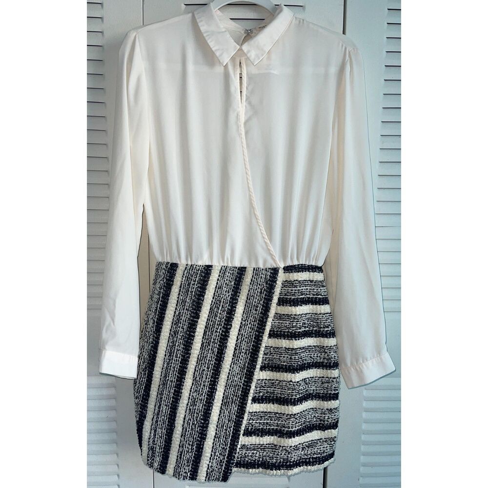 NWT Mustard Seed Skirt Dress Small | White Multicolor Knit Contrast Chic